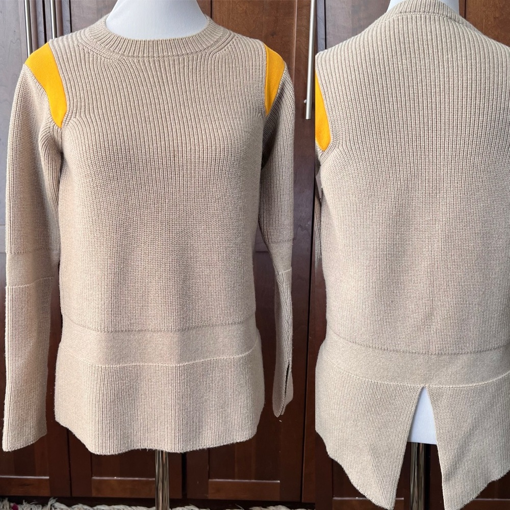Stella McCartney $950 Gray 100% Virgin Wool Sweater Shoulder Detail IT40 US4/6
